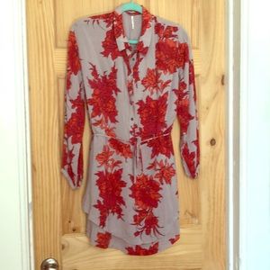 Free People T-Shirt Tunic Floral Dress Small